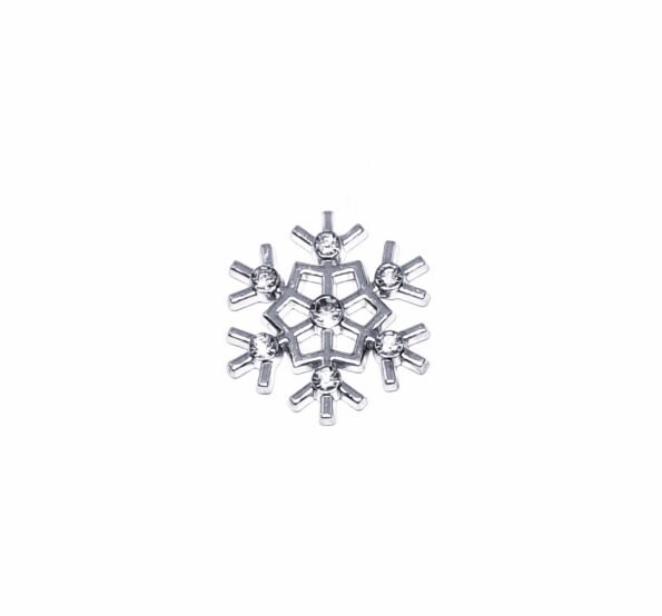 Crystal Snowflake Brooch Pin - silver