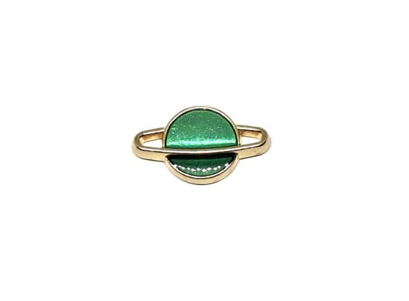 Green Enamel Planet Pin