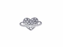 Love Heart Planet Lapel Pin-silver