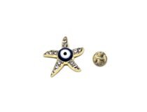 Evil eye Starfish Rhinestone Pin