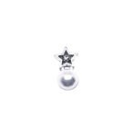 Pearl Star Lapel Pin - silver