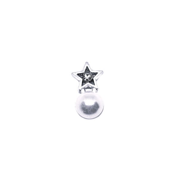 Pearl Star Lapel Pin - silver