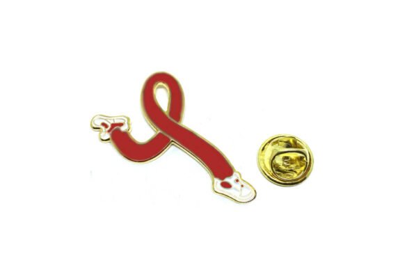 Running Red Ribbon Pin