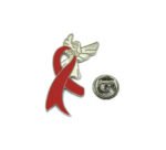Red Ribbon Guardian Angel Pin