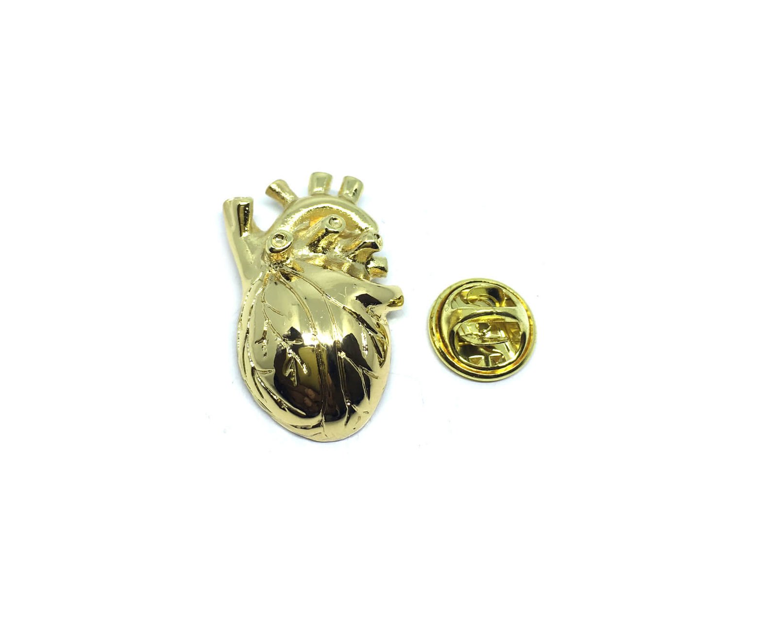 AHDA-014 Gold Human Heart Pin Gold Human Heart Pin