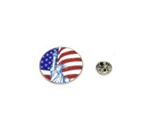 Statue of Liberty American Flag Pin