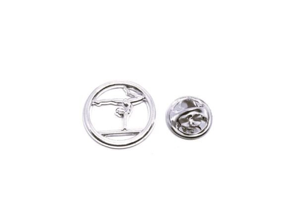 Silver Gymnastics Lapel Pin