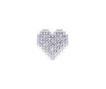 Crystal Pixel Heart Pin