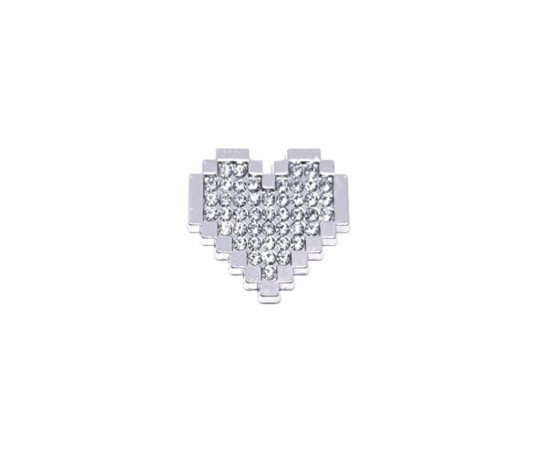 Crystal Pixel Heart Pin