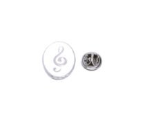 White Treble Clef Lapel Pin