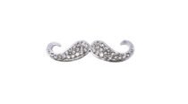 Rhinestone Mustache Brooch Pin