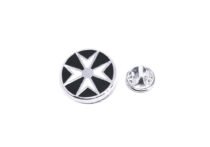 Black Enamel Round Pin