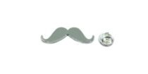 Pewter Mustache Pin - Silver plated