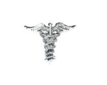 Pewter Medical Symbol Caduceus Pin