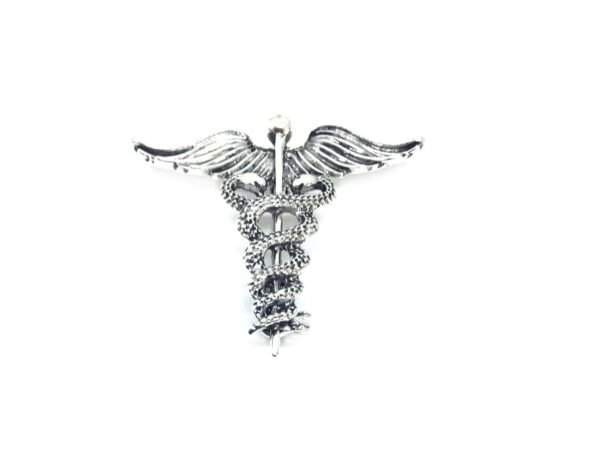 Pewter Medical Symbol Caduceus Pin