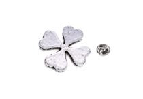 Pewter Shamrock Pin Badge - Silver plated