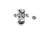 Pewter I Love Soccer Pin