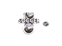 Pewter I Love Soccer Pin