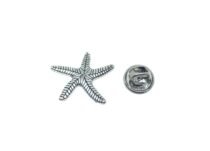Pewter Starfish Pin Badge - Silver plated