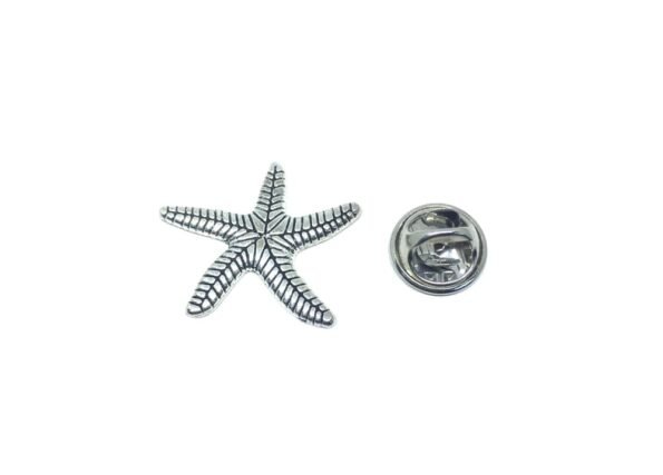 Pewter Starfish Pin Badge - Silver plated
