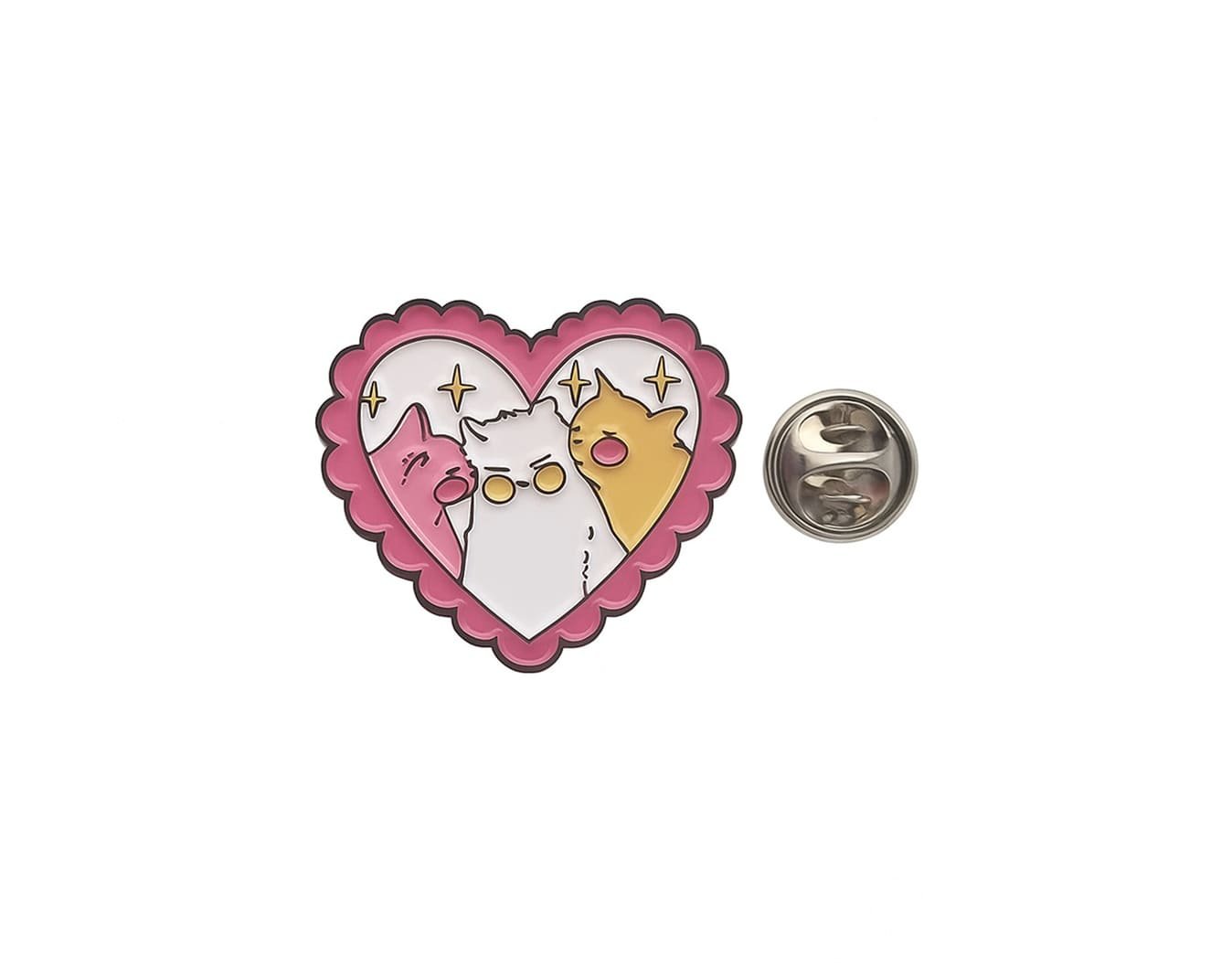 FCAT-141 Three Cats Heart shaped Pin Three Cats Heart shaped Pin