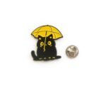 Cat with Umbrella Enamel Pin