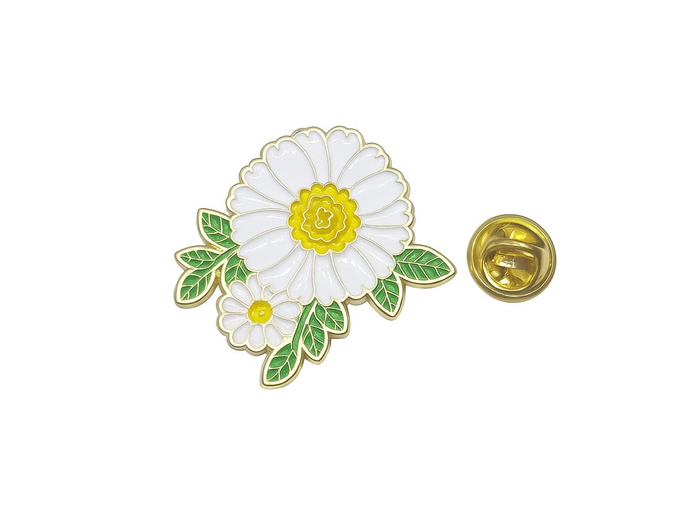 Cute White Daisy Enamel Pins - 1 Inch Flower Lapel Pins For Nurses, Teachers & Girl Scouts (12/50/100 Pack)
