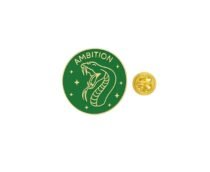 AMBITION Green Circular Enamel Pin
