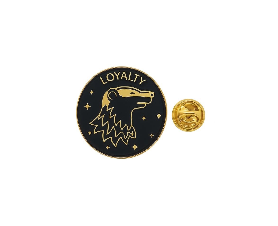 FRON-070 LOYALTY Black Round Pin LOYALTY Black Round Pin