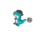 Cartoon Cowboy Dinosaur Enamel Pin