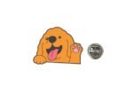 Golden Retriever Dog Waving Enamel Pin