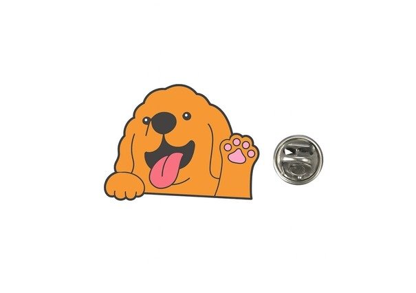 FDOG-093 Golden Retriever Dog Waving Enamel Pin Golden Retriever Dog Waving Enamel Pin