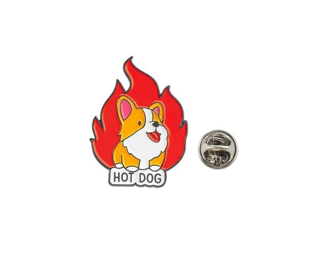 FDOG-094 HOT DOG Corgi Enamel Pin HOT DOG Corgi Enamel Pin