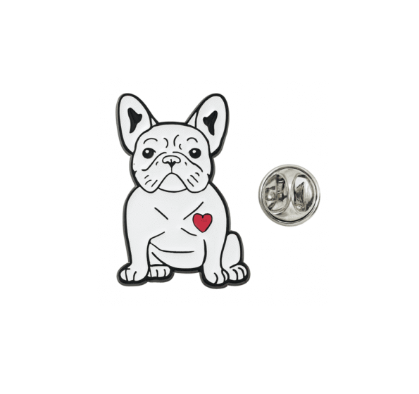 Love French Bulldog Enamel Pin – Cute Frenchie Dog Lapel Pin | Finox