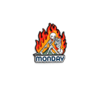 Monday Skeleton on Fire Enamel Pin