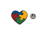 Autism Awareness Heart-shaped Puzzle Lapel Pin