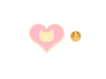 Pink Heart Cat Enamel Pin