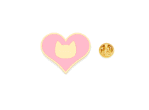 Pink Heart Cat Enamel Pin