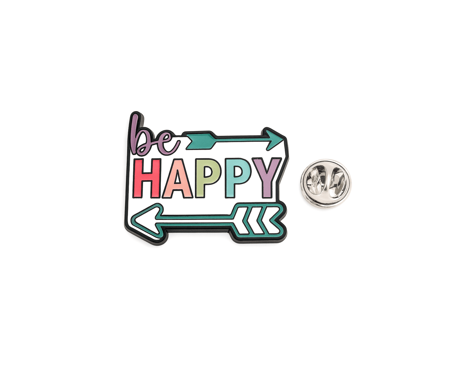 FINS-094 'Be Happy' Slogan Enamel Pin 'Be Happy' Slogan Enamel Pin