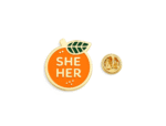She-Her Enamel Pronoun Pin