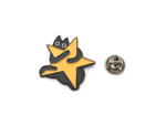 Black Cat Holding Yellow Star Pin