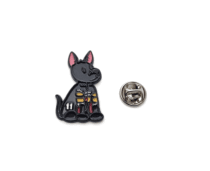 Cartoon Patriot Pets Apollo Cattle Dog Pin