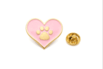 Paw Print Pin Heart shaped Enamel Pin