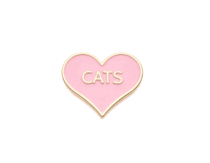 Cat Heart shaped Enamel Pin