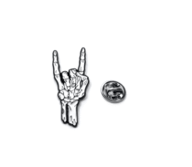 Skeletal hand Rock gesture pin