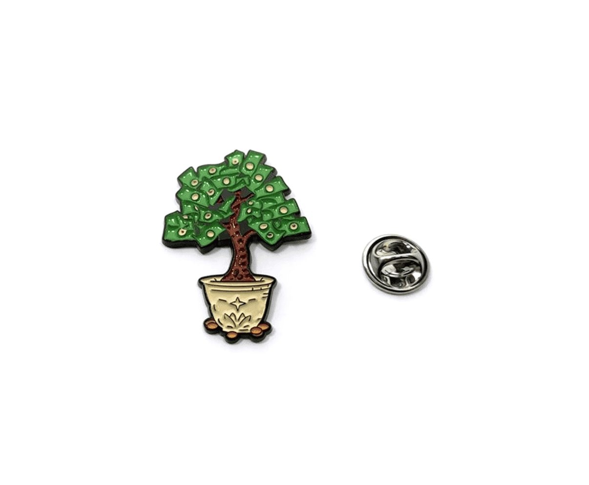 FPE-294 Dollar Money Tree Enamel Pin Badge Dollar Money Tree Enamel Pin Badge