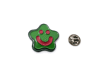 Green Smiling Star Enamel Pin