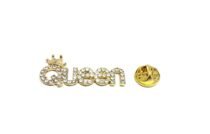 Sparking Rhinestone Queen Crown Pin