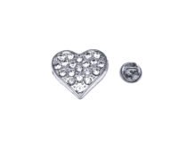 Heart-shaped Pin Studded with Rhinestone