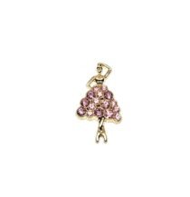 Pink Rhinestone Ballet Dancer Pin